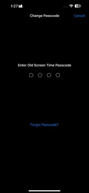 وارد کردن رمز عبور زمان صفحه نمایش قدیمی در آیفون