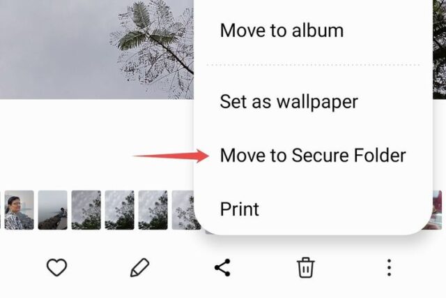 برای موارد گالری سامسونگ به منوی پوشه امن بروید