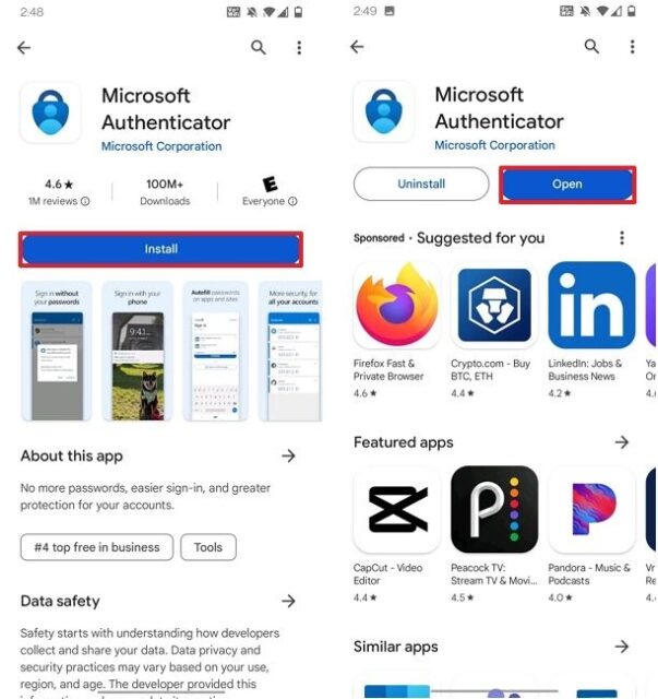 برنامه Microsoft Authenticator