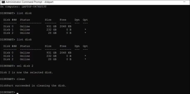 SSD را با استفاده از Command Prompt تمیز کنید