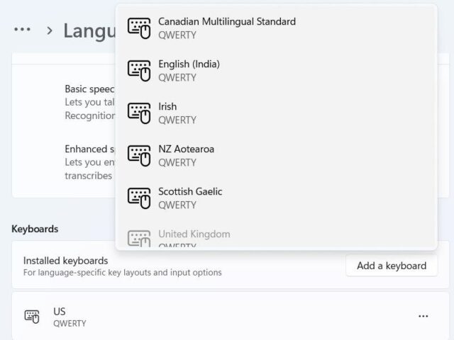روش افزودن و تغییر Layout کیبورد در ویندوز 11