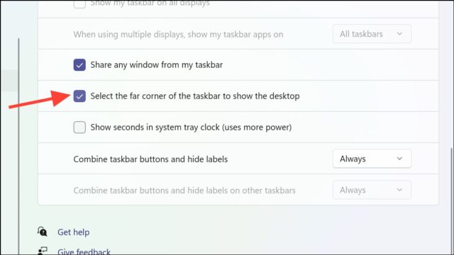 Select the far corner of the taskbar to show the desktop