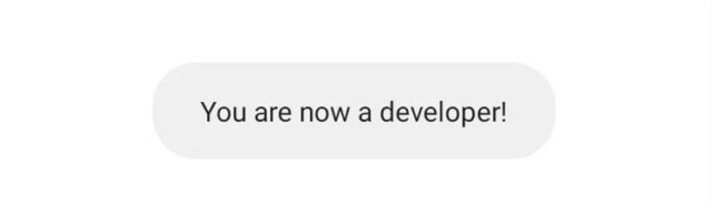 پیام You are now a developer