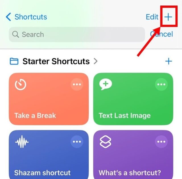 برنامه Shortcuts