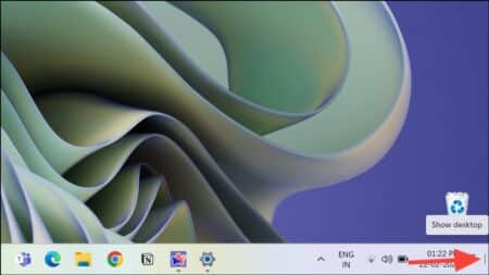 Show Desktop Taskbar Windows 11