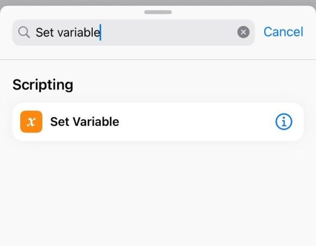 اکشن Set Variable را جستجو کنید