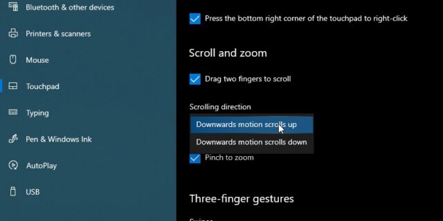 روش فعال کردن اسکرول دو انگشتی در لپ تاپ ویندوز 10