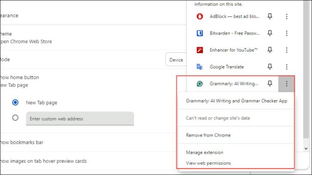 روش حذف Grammarly از کروم ویندوز 11