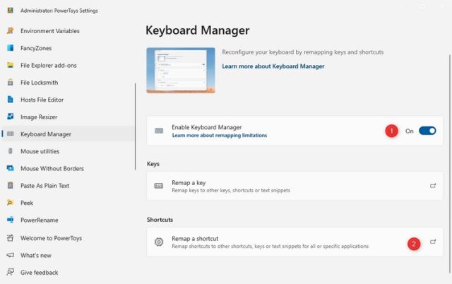 Keyboard manager