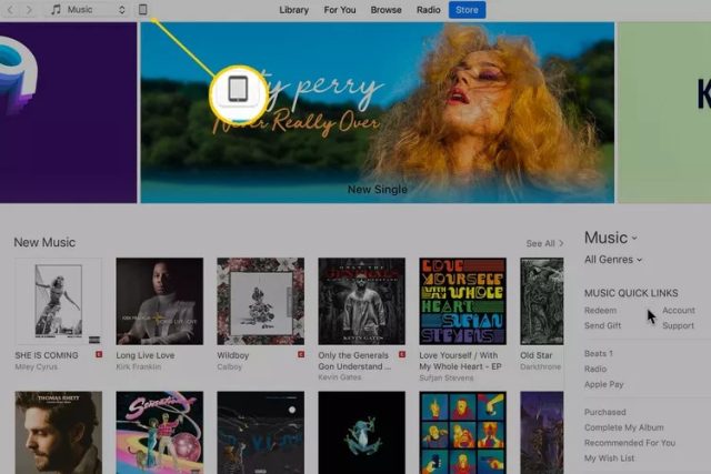 آیکون iPad در iTunes در macOS