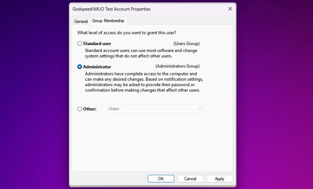 تغییر نوع حساب با استفاده از netplwiz در ویندوز