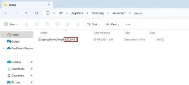 نسخه مود در File Explorer.