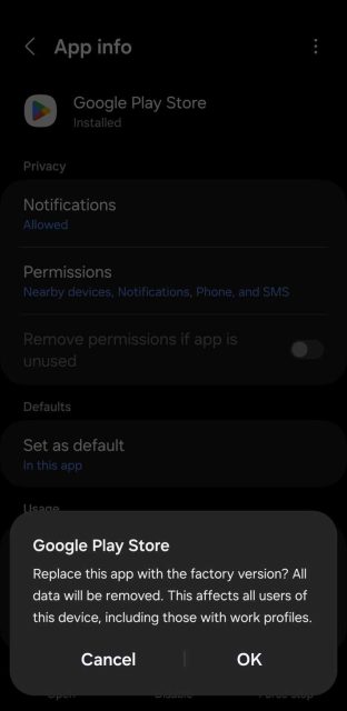 Uninstall پلی استور