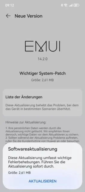 سیستم EMUI نسخه 14.2.0.161