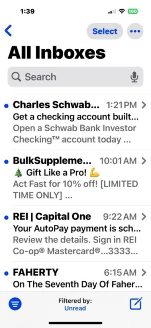 در اینجا برنامه Mail باید به نظر برسد ، حتی در iOS 18.2 با طراحی مجدد برنامه Maligned Mail: