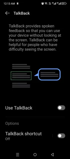 اپلیکیشن تنظیمات را باز کنید و به بخش «دسترس‌پذیری» (Accessibility) بروید. سپس گزینه TalkBack را پیدا کرده و گزینه «استفاده از TalkBack» را فعال کنید.