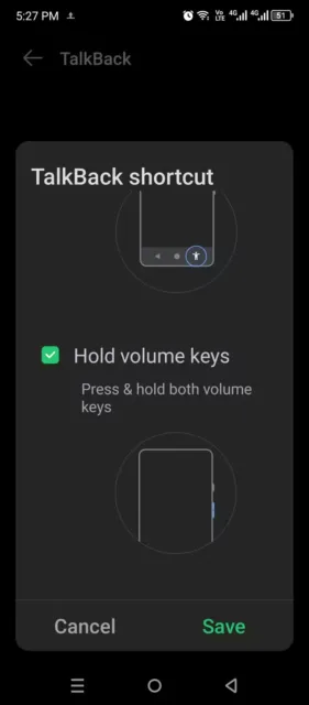 talkback shortcut