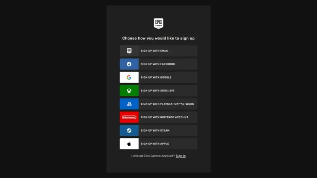 یک حساب Epic Games بسازید