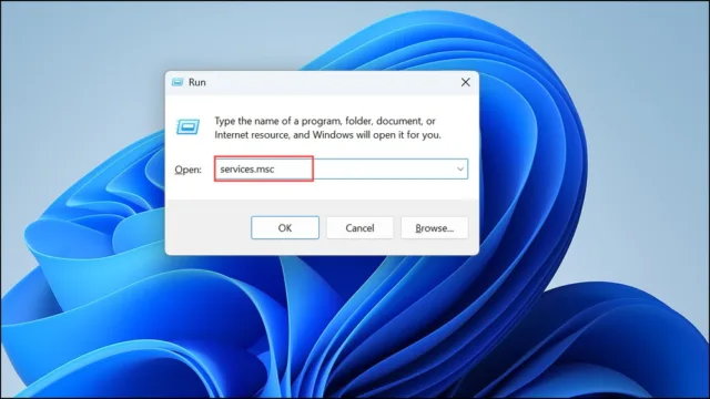 کلید Windows + R را فشار دهید، عبارت services.msc را تایپ کنید و Enter را بزنید.