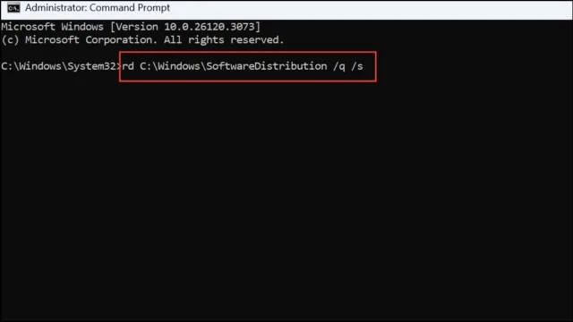 rd C:\Windows\SoftwareDistribution /q /s

