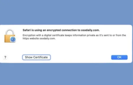 چگونه اطلاعات گواهی SSL را در مرورگر Safari در مک دریافت کنیم