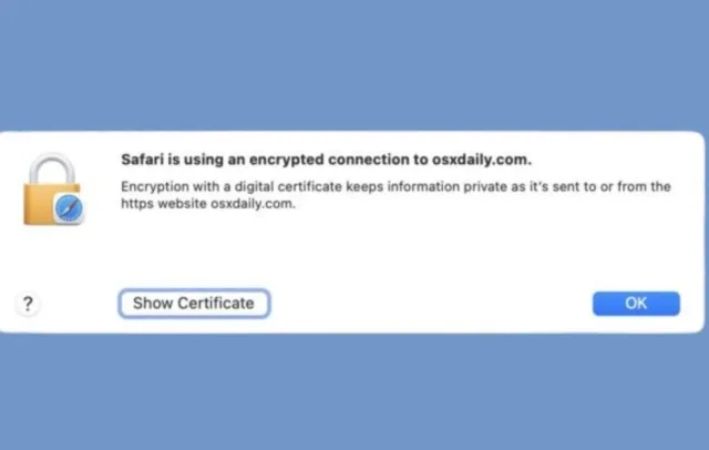 چگونه اطلاعات گواهی SSL را در مرورگر Safari در مک دریافت کنیم