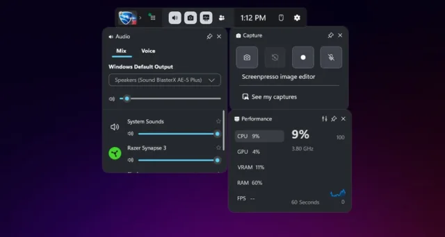 نوار بازی ویندوز ۱۱ (Windows 11 Game Bar)