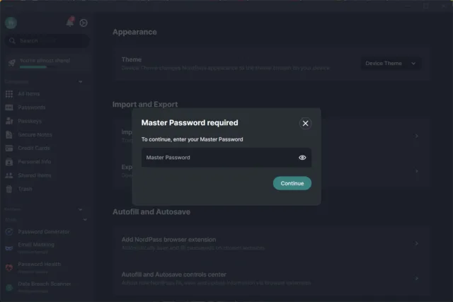 رمز اصلی (Master Password) فراموش شده یا گم شده است