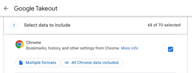 در مرورگر کروم، این کار از طریق سرویس Google Takeout به‌راحتی قابل انجام است