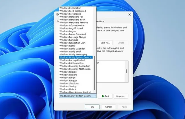 وی گزینه‌ی More Sound Settings کلیک کنید. در پنجره‌ی باز شده، به تب Sounds بروید