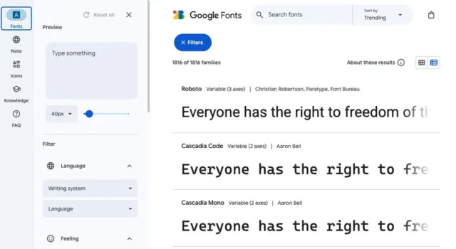 web fonts