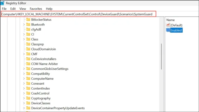 HKEY_LOCAL_MACHINE\SYSTEM\CurrentControlSet\Control\DeviceGuard\Scenarios\SystemGuard