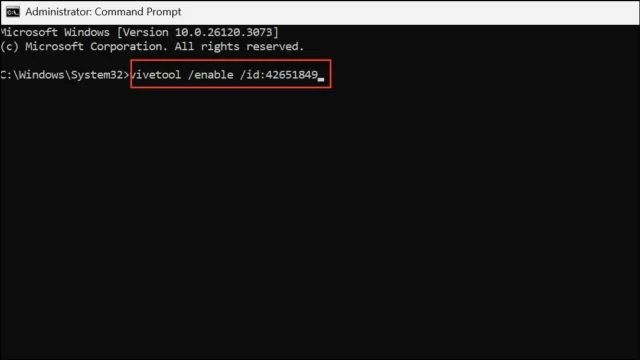 vivetool /enable /id:42651849