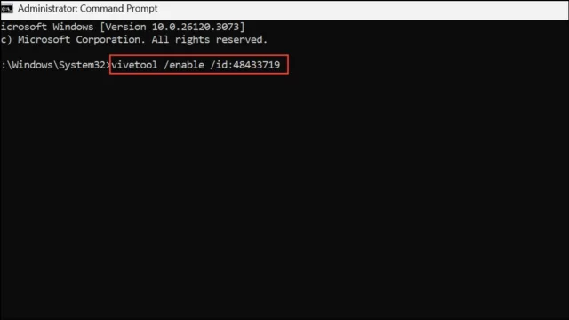 vivetool /enable /id:48433719