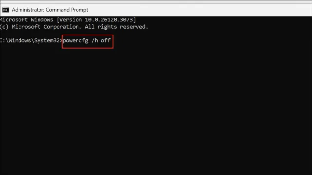 powercfg /h off