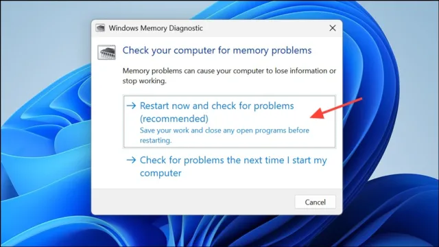 Restart now and check for problems