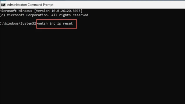 netsh int ip reset