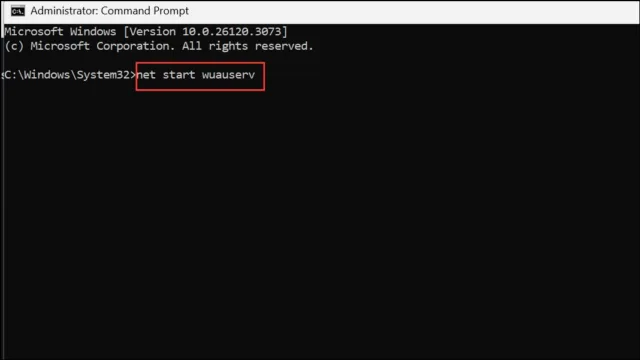 net start wuauserv  
