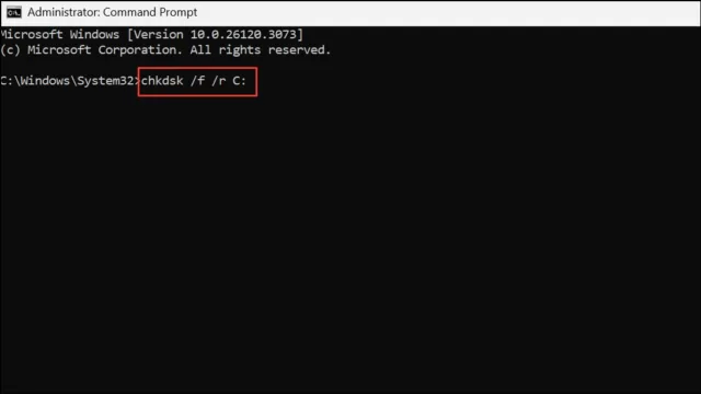 chkdsk /f /r C: