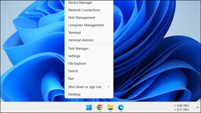 باز کردن Windows Terminal با دسترسی ادمین از طریق منوی Win+X
