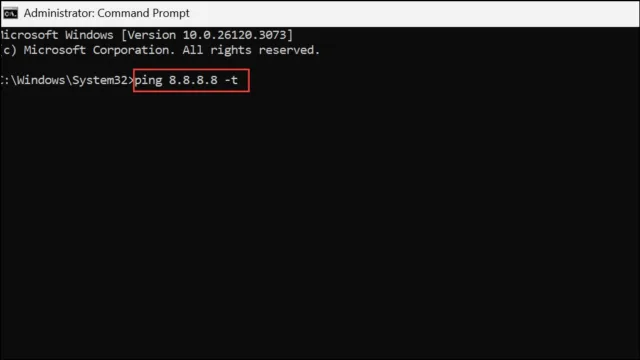ping 8.8.8.8 -t