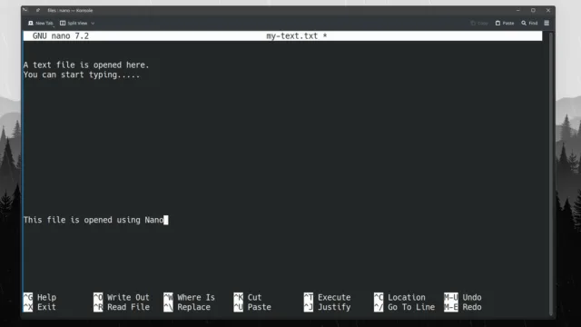 nano my-text.txt