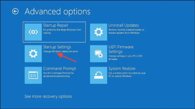  Troubleshoot > Advanced Options > Startup Settings