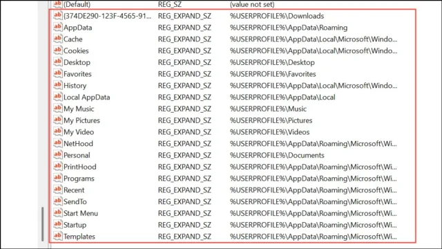  User Shell Folders