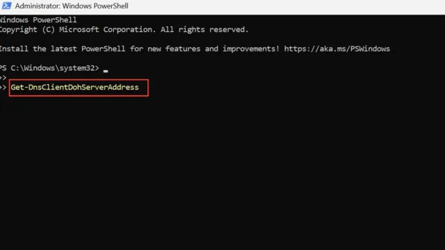 Get-DnsClientDohServerAddress