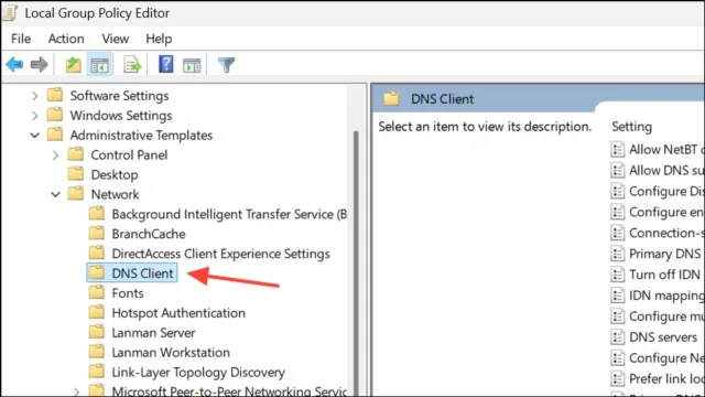 Computer Configuration > Administrative Templates > Network > DNS Client
