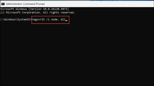 regsvr32 /i node.dll