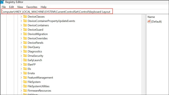 Computer\HKEY_LOCAL_MACHINE\SYSTEM\CurrentControlSet\Control\Keyboard Layout