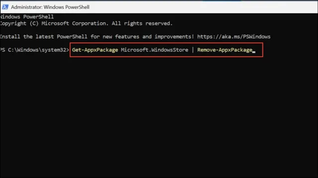 Get-AppxPackage Microsoft.WindowsStore | Remove-AppxPackage