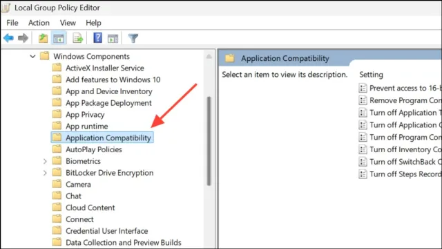 Computer Configuration > Administrative Templates > Windows Components > Application Compatibility